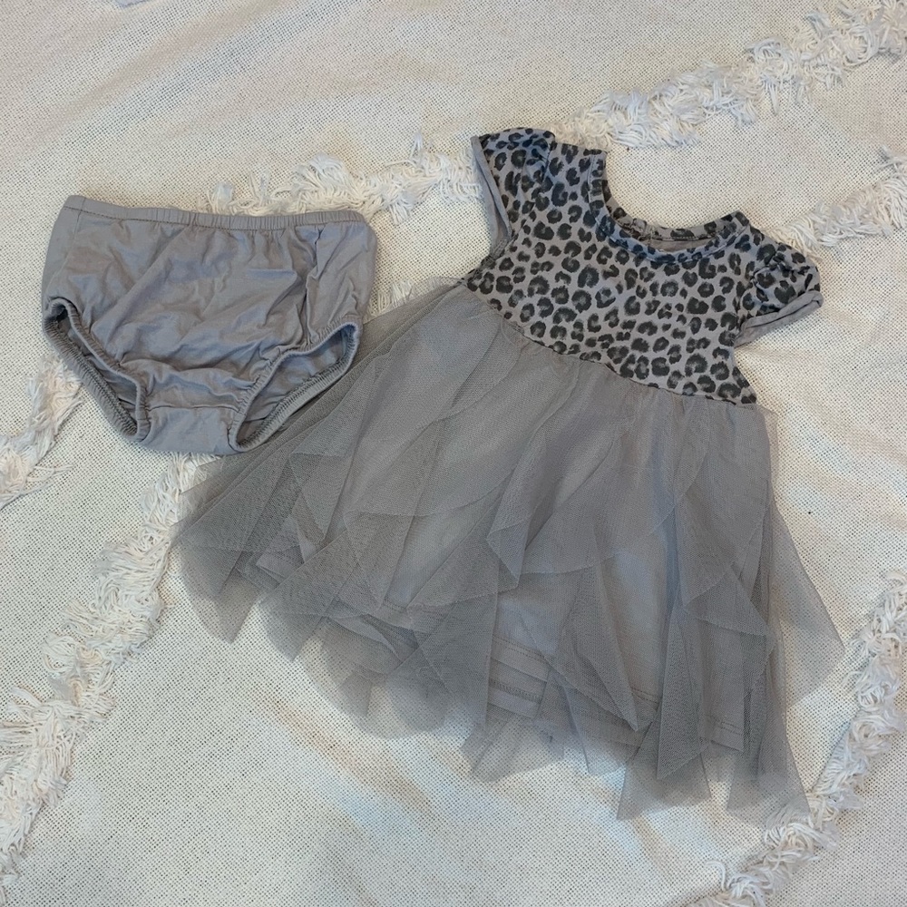 Cherokee Grey Leopard Dress - Size 9M